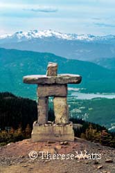 Welcome Friends - Whister, BC - Inukshuks are stone figures resembling man, which have been built for centuries by Arctic Inuits who used them as directional markers especially in the tundra.  Ilanaaq is an Inuktitut word for friend and contemporary interpretation of the inukshuk used as a welcome symbol for the Vancouver 2010 Olympic Emblem.